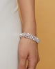 Kadın 3 Sıra Model Kristal Zirkon Taşlı Gümüş Pırlanta Abiye Düğün Nişan Söz Kına Parti Bileklik
