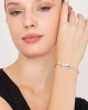 Kadın Barrocas Model Zincirli Kristal Zirkon Taşlı Gümüş Kaplama Abiye Elbise Kombin Günlük Bileklik