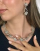 Kadın Divina Model Kristal Zirkon Taşlı Pırlanta Gümüş Kaplama Çok Aranan Kolye Küpe Takı Seti