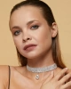 Kadın Elmas Sallantılı Model Zirkon Taşlı Gümüş Abiye Pırlanta Düğün Nişan Gelin Kolye Tasma Choker