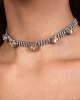 Kadın Gold Kare Model Zirkon Taşlı Gümüş Pırlanta Abiye Gerdanlık Tasma Kolye Düğün Nişan Choker
