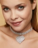 Kadın Kalp Model Zirkon Taşlı Gümüş Gerdanlık Kolye Pırlanta Abiye Düğün Tasma Nişan Gelin Choker