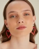 Kadın Kırmızı Kalp Model Sallantılı Kristal Zirkon Taşlı Günlük Küpe Abiye Elbise Parti Balo Sevgili
