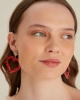 Kadın Kırmızı Kalp Model Sallantılı Kristal Zirkon Taşlı Günlük Küpe Abiye Elbise Parti Balo Sevgili