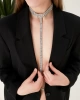 Kadın Larissa Full Vücut Model Kristal Zirkon Taşlı Bel Boyun Göbek Vücut Kolyesi Zinciri Aksesuarı
