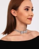 Kadın Papyon Model Zirkon Taşlı Gümüş Pırlanta Abiye Gerdanlık Tasma Kolye Nişan Düğün Söz Choker