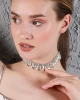 Kadın Renkli Model Zirkon Taşlı Altın Renk Pırlanta Düğün Nişan Parti Tasma Gerdanlık Kolye Choker