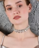 Kadın Renkli Model Zirkon Taşlı Altın Renk Pırlanta Düğün Nişan Parti Tasma Gerdanlık Kolye Choker