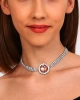 Kadın Rose Oval Model Zirkon Taşlı Gümüş Pırlanta Gerdanlık Kolye Abiye Düğün Nişan Tasma Choker