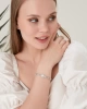 Kadın Beyaz Stella Model Kristal Zirkon Taşlı Gümüş Abiye Elbise Günlük Parti Balo Date Kombin Bileklik