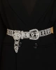 Kadın Tasarım Tokalı Model Gümüş Kristal Zirkon Taşlı Abiye Elbise Pantolon Etek Düğün Parti Kemeri
