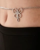 Kadın Zincirli Kelebek Figür Model Kristal Zirkon Pırlanta Taşlı Gümüş Vücut Bel Göbek Kolyesi