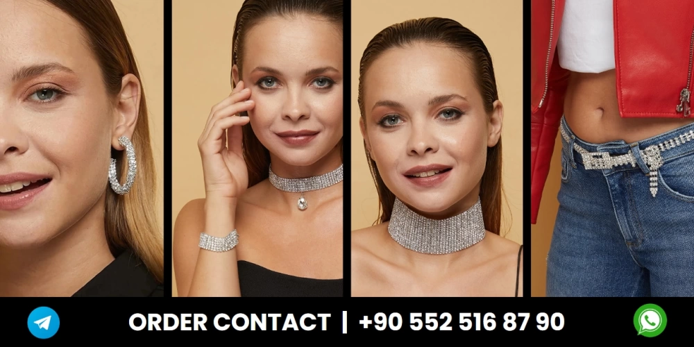 Wholesale | Crystal Zircon Stone Choker, Necklace, Earrings, Belt, Bracelet, Jewelry Set