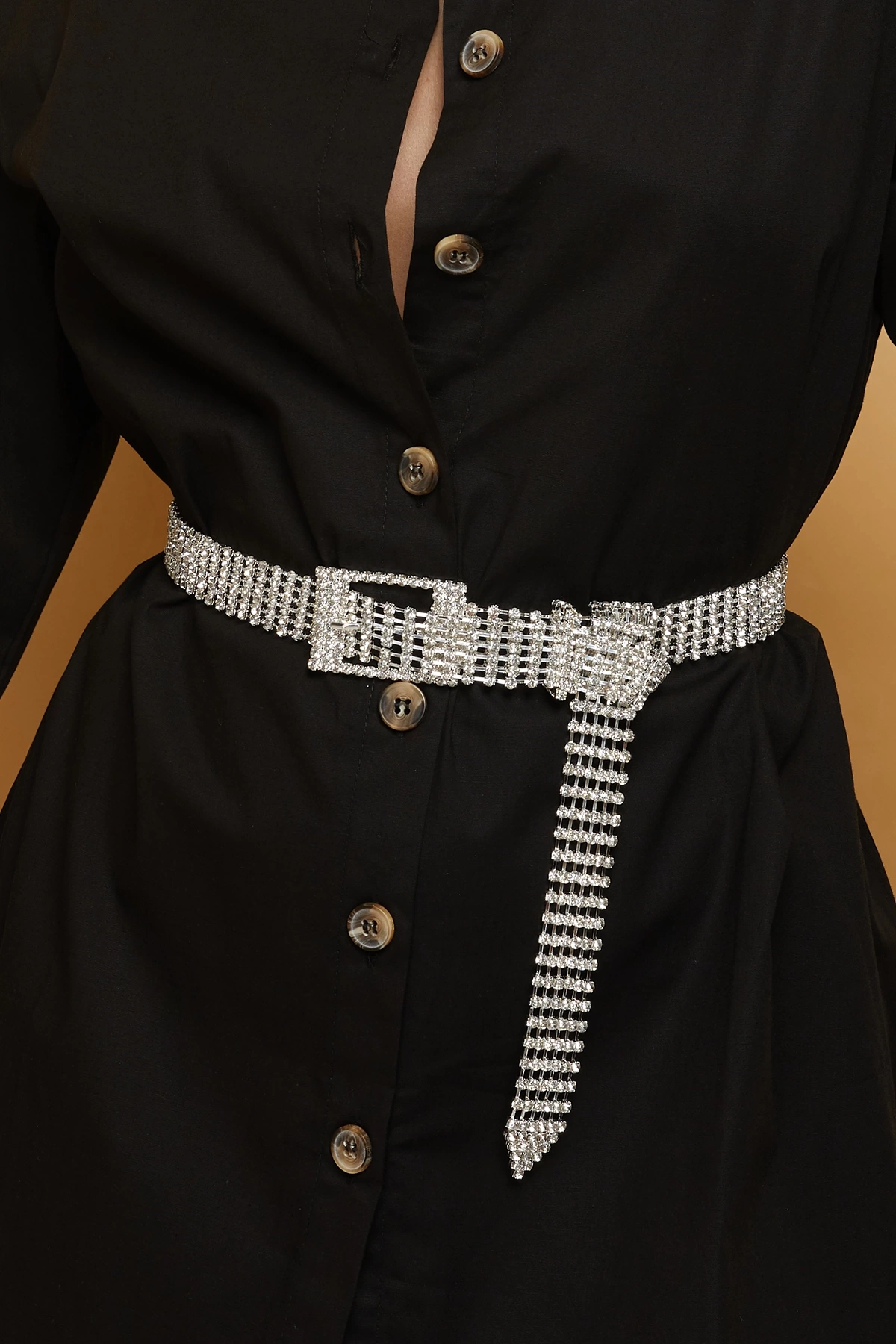 Kadın 6 Sıra Tokalı Model Gümüş Zirkon Taşlı Abiye Elbise Pantolon Etek Düğün Kına Söz Parti Kemer