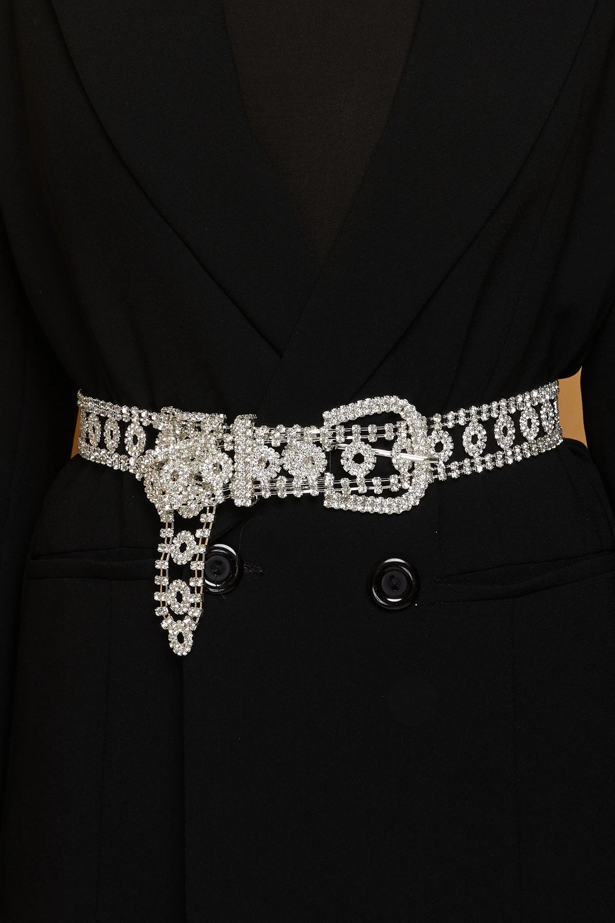 Kadın Tasarım Tokalı Model Gümüş Kristal Zirkon Taşlı Abiye Elbise Pantolon Etek Düğün Parti Kemeri