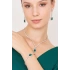 Kadın Zafiros Model Yeşil Zirkon Taşlı Pırlanta Gümüş Su Yolu Kolye Küpe Bileklik Kombin Takı Seti