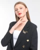 Kadın CD Marka Model Sallantılı Gold Kaplama Kristal Zirkon Taşlı İskoç İğnesi Yaka Broş