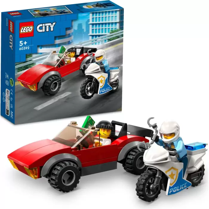 LEGO® City Polis Motosikleti Araba Takibi 60392 (59 Parça)