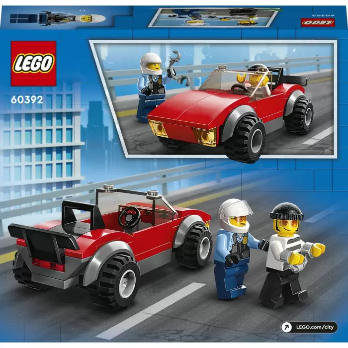 LEGO® City Polis Motosikleti Araba Takibi 60392 (59 Parça)