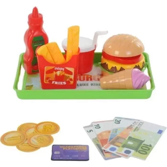 Oyuncak Yazar Kasa Hamburger Seti