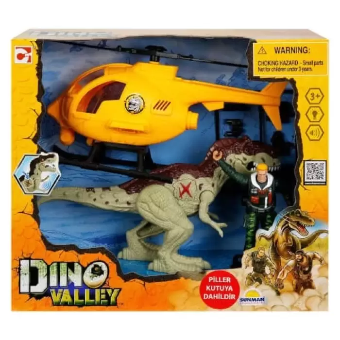 Helikopter Oyun Seti Sesli ve Işıklı Dino Valley
