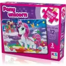 Çocuk Puzzle Pony Unicorn 12 Parça Jumbo Boy Puzzle