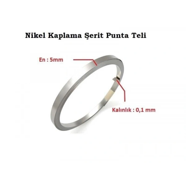 5 x 0,10 mm Nikel Kaplı Punta Teli - 5 metre