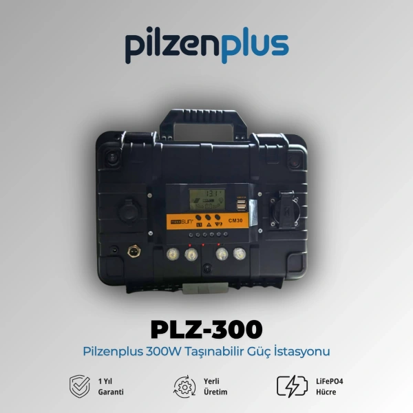 Pilzenplus PLZ-300 300W LiFePO₄ Taşınabilir Güç İstasyonu