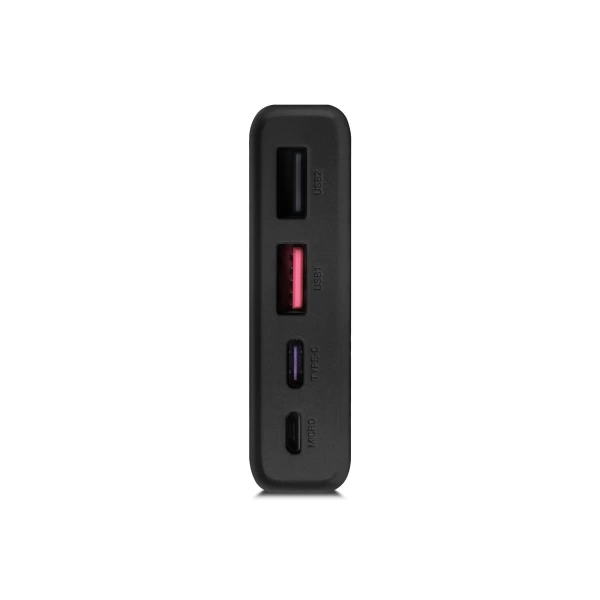 Powerway QC10 Siyah 10.000 mAh PD 22.5W Dahili Kablolu Hızlı Şarj Led Işıklı Powerbank