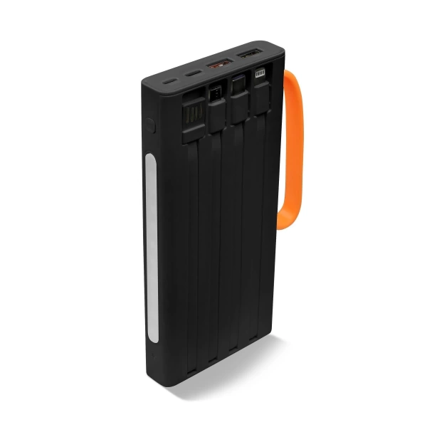Powerway QC10 Siyah 10.000 mAh PD 22.5W Dahili Kablolu Hızlı Şarj Led Işıklı Powerbank