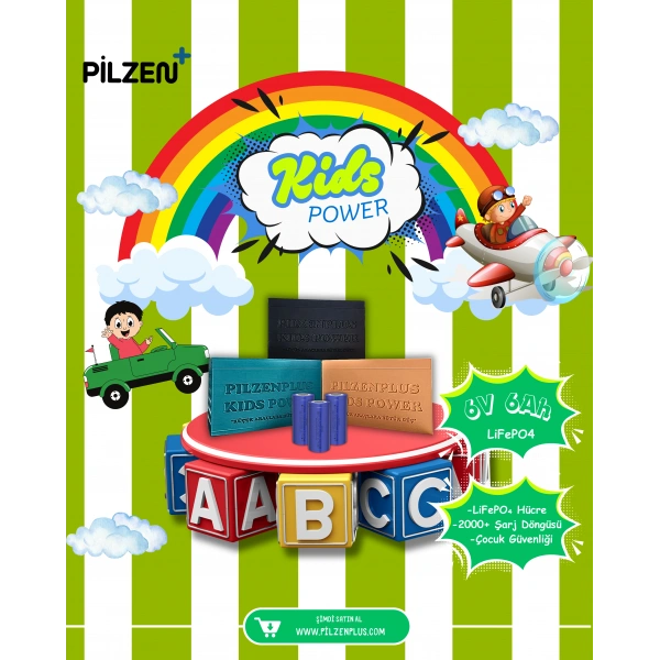 Pilzenplus Kids Power 6V 6Ah LiFePO₄ Batarya