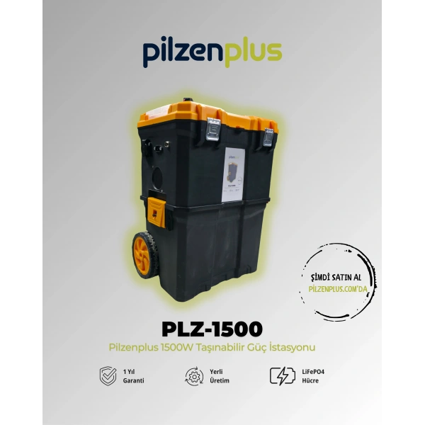 Pilzenplus PLZ-1500 1500W LiFePO₄ Taşınabilir Güç İstasyonu