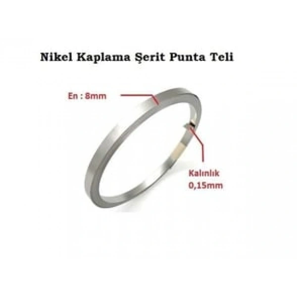 8 x 0,15 mm Nikel Kaplı Punta Teli - 10 metre