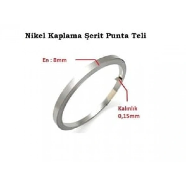 8 x 0,15 mm Nikel Kaplı Punta Teli - 1,75 kg Rulo