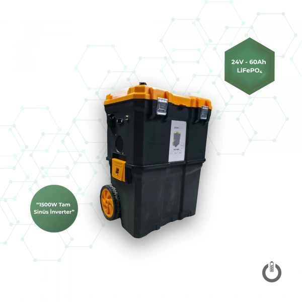 İYONSAN IYN-HZR-2460-P 1500W Tam Sinüs İnverterli Taşınabilir Acil Durum İstasyonu (Tekerlekli)