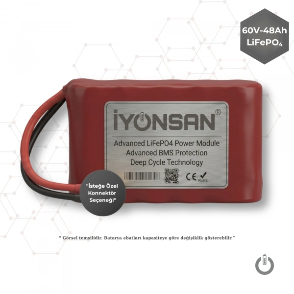İYONSAN IYN-STD-6048-S 60V 48Ah LiFePO4 (LFP) Standart Batarya Paketi