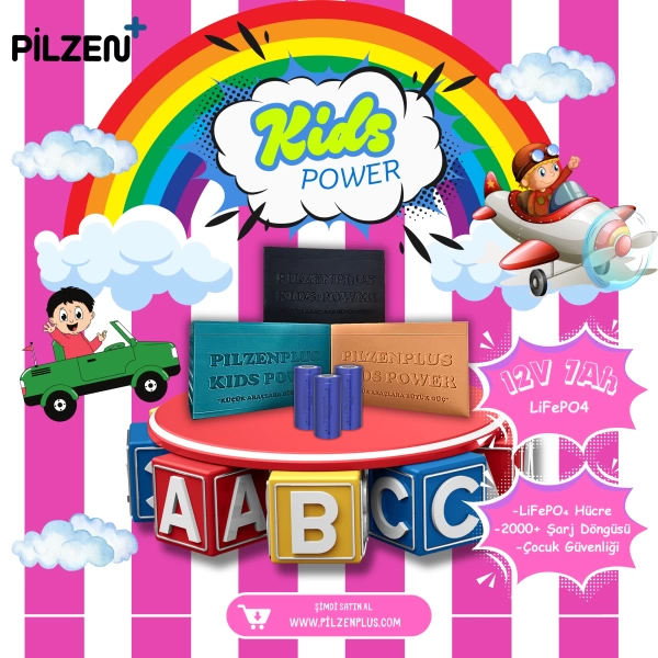 Pilzenplus Kids Power 12V 7Ah LiFePO₄ Batarya