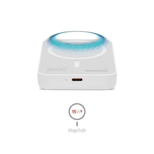 Powerway 5.000 mAh PD 15W Magsafe Kablosuz Wireless Taşınabilir Şarj Cihazı Beyaz Powerbank TXM5