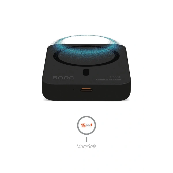 Powerway 5.000 mAh PD 15W Magsafe Kablosuz Wireless Taşınabilir Şarj Cihazı Siyah Powerbank TXM5