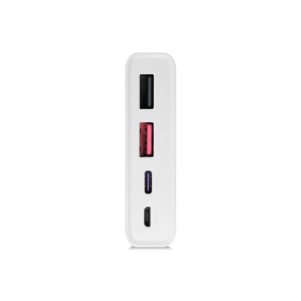 Powerway QC10 Beyaz 10.000 mAh PD 22.5W Dahili Kablolu Hızlı Şarj Led Işıklı Powerbank