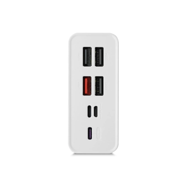 Powerway QC30S Beyaz 30.000 mAh PD 22.5W Dahili Kablolu Hızlı Şarj Led Işıklı Powerbank