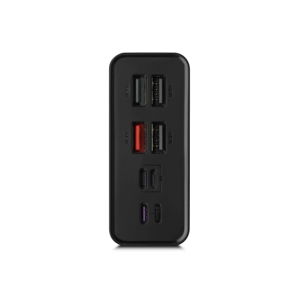 Powerway QC30S Siyah 30.000 mAh PD 22.5W Dahili Kablolu Hızlı Şarj Led Işıklı Powerbank