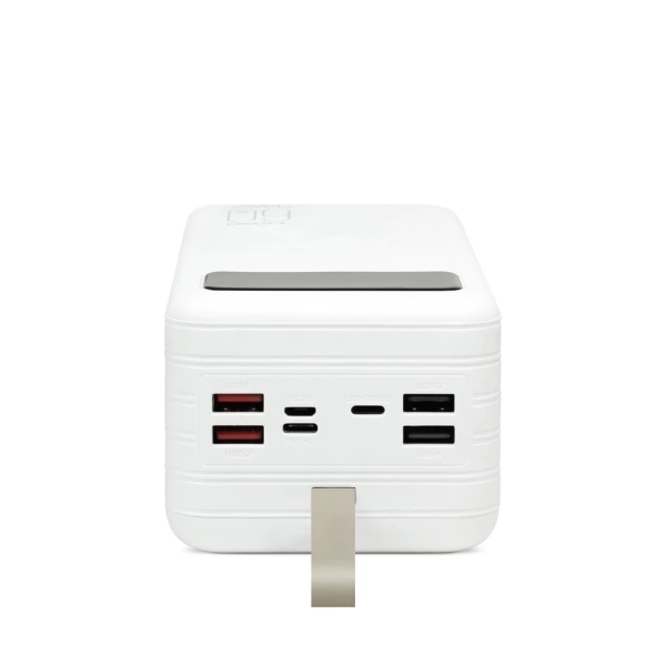 Powerway TX60 Beyaz 60.000 mAh Çoklu Çıkış Dijital Göstergeli Ekstra Kablolu Powerbank