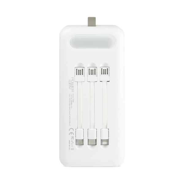 Powerway TX80 Beyaz 80.000 mAh Çoklu Çıkış Dijital Göstergeli Ekstra Kablolu Powerbank