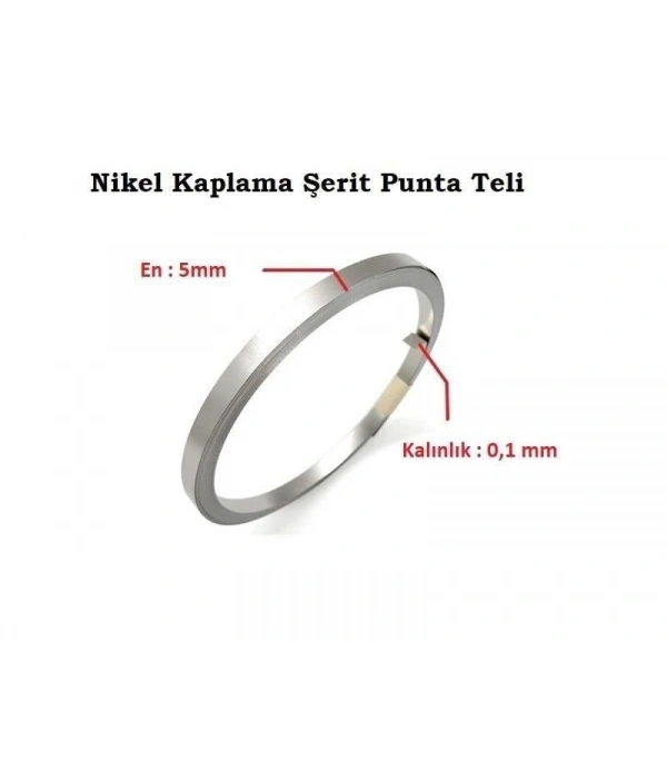 5 x 0,10 mm Nikel Kaplı Punta Teli - 5 metre