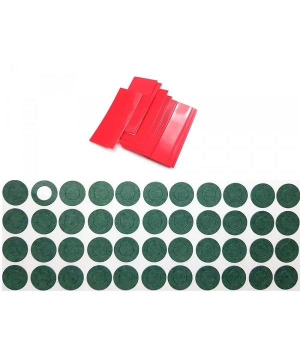 18650 Pil Shrink Yenileme Seti ( 50 ad. Kırmızı Renk Shrink ve Arpa Kağıt)