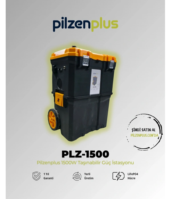 Pilzenplus PLZ-1500 1500W LiFePO₄ Taşınabilir Güç İstasyonu