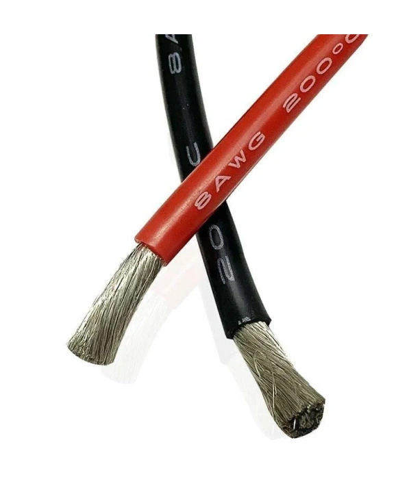 8 AWG Silikon Kablo (Kırmızı + Siyah)