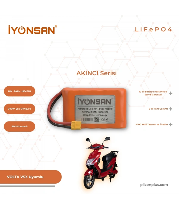 İYONSAN AKINCI VOLTA VSX Uyumlu 48V 24Ah LiFePO4 Batarya | IYN-AKN-4824-VSX