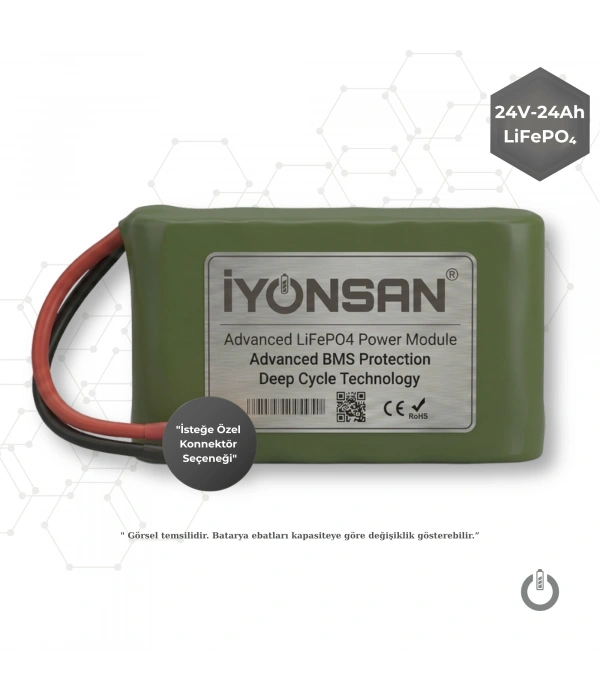 İYONSAN IYN-STD-2424-S 24V 24Ah LiFePO4 (LFP) Standart Batarya Paketi